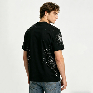 เสื้อยืดคอกลมแขนสั้นประดับพลอยเทียมระบายอากาศได้ดีเป็นมิตรกับสิ่งแวดล้อมเสื้อยืดระบายอากาศได้ดี100% บริการ OEM ผลิตตามสั่ง - Product Image 3