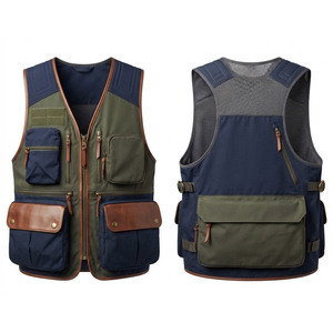 Chaleco de Pesca para Hombre, Multibolsillos, Cierre Frontal, Ligero, para Uso en Exteriores, con Panel de Malla, Producción Personalizada al por Mayor - Product Image 1