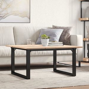 Table basse en bois massif de pin et acier avec cadre en O 31,5"x31,5"x17,7" - Product Image 1