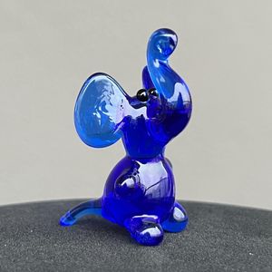 Murano Hand blown Glass Blue Elephant Figurine Animal Theme Handmade Craft Decor - Product Image 3