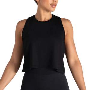 Custom Wholesale Womens Racerback Crop Tank <b>Top</b> Breathable Gym Workout Sleeveless Fitness Yoga Sportswear Activewear OEM - Product Image 5