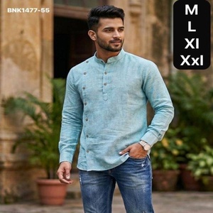 Colección de Kurta de Manga Larga con Botones en Línea de un Solo Lado, de Algodón y Yute de Alta Calidad, Compra en Línea en India - Product Image 1