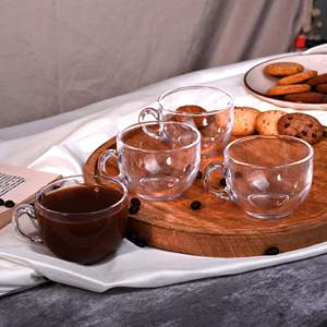 Juego de 4 Tazas de Té Redondas de Vidrio Transparente - Product Image 1