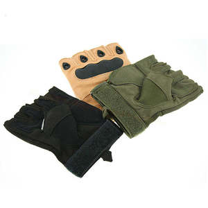 Gants de paintball demi-doigts en silicone et polyester de haute qualité, poignées antidérapantes, sangle de poignet réglable, personnalisables pour l'extérieur - Product Image 2