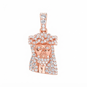 925 Silver Natural Diamond Religious Bling Hip Hop Custom Unisex Rapper's Iced Jesus Face Head Christ Necklace Fine <b>Pendants</b> - Product Image 2