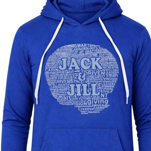 Sudaderas universitarias para mujer Jack & Jill, sudadera con capucha azul de manga larga, informal, de punto, de algodón, con estampado frontal y bolsillos - Product Image 2