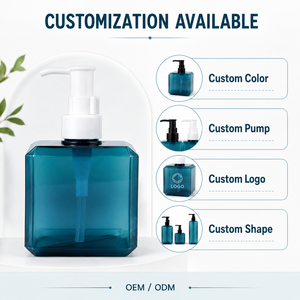 Custom Logo 250ml Square PETG Plastic <b>Pump</b> <b>Bottle</b> for Shampoo Shower Gel Body Wash Lotion Vietnam Factory - Product Image 3