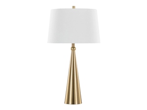 Luxury design Gold <b>Table</b> <b>Lamp</b> Set of 2 Luxury Tapered Metal <b>Base</b> White Fabric Shade Elegant Bedside Nightstand Light Home Decor - Product Image 3