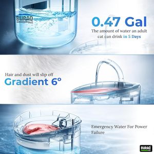 Automatic Plastic Solid Pet Water Fountain 2L for <b>Cats</b> Drinking Dispenser Indoor Circulating Water <b>Bowl</b> Battery Charging - Product Image 2