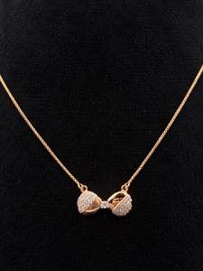 Collier pendentif nœud papillon en or rose, argent sterling 925, micro-incrustation de zircon, bijoux minimalistes pour femmes, cadeau pour fête et mariage - Product Image 4