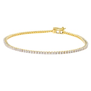 Elegant 14K Yellow Gold Rhodium Plated 1.24CTW Real Brilliant Cut Diamond Fine Jewelry Bracelet Luxury Daily Wear for <b>Men</b> Women - Product Image 1