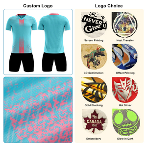 Conjunto de Uniforme de Fútbol Unisex de Poliéster Brillante con Efecto Neón, 100% Poliéster, de Secado Rápido, para Entrenamiento, Manga Corta, Pantalones Cortos - Product Image 5
