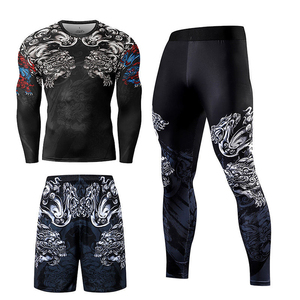 Wholesale <b>Cheap</b> Rate Good Quality Compression Suits Professional Made Gym Suits Workout Men Active Wear Compression Sets - Product Image 3