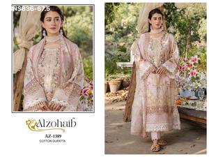 Nuevo Conjunto de Salwar Kameez y Dupatta de Algodón con Estampado y Bordado, Compra en Línea en India - Product Image 6