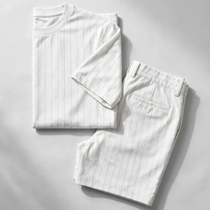 Wholesale Summer Men's Casual Shorts <b>Set</b> Plain Color Solid 100% Cotton Jersey Quick Dry Knitted Pocket Customized Logo <b>Twin</b> <b>Set</b> - Product Image 4