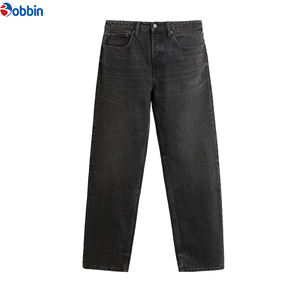 Jean évasé vintage coupe ample personnalisé pour homme, jean empilé en denim de haute qualité, pantalon en denim vierge ample pour homme 2025 - Product Image 1