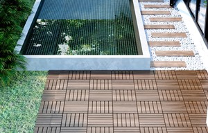 Los Más Vendidos - Baldosas de Madera de Acacia, Tarima Compuesta para Terraza y Patio, Baldosas para Interiores y Exteriores, 6 Listones, 12 mm - Product Image 5