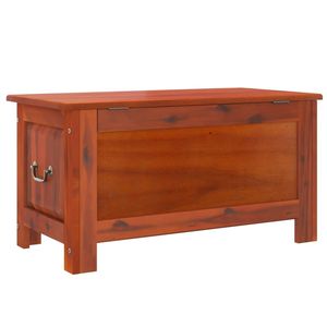 Coffre de rangement en bois d'acacia brun massif, conçu pour des vêtements volumineux - Product Image 6