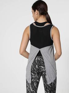 Débardeur gris sans manches pour femme, imprimé Run It, col rond, veste de sport respirante en tissu tricoté - Product Image 4