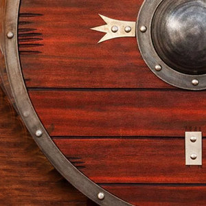 Bouclier Viking en bois de haute qualité, rond, design traditionnel nordique fait main, pour la décoration intérieure et les événements costumés - Product Image 6