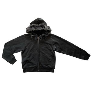 Veste d'hiver Fasmic International pour femme, noire, à capuche, zippée, avec garniture en fausse fourrure, coupe-vent, respirante, doublée, coupe régulière, longueur intégrale - Product Image 1