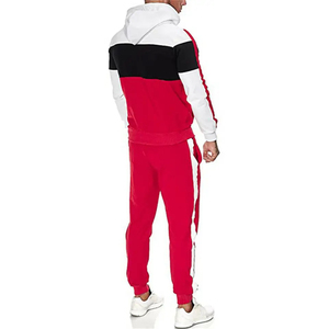 Ensemble de survêtement pour homme en polyester, color block, personnalisé, uniforme sportif scolaire, sweat à capuche et pantalon de jogging, pour le jour du match et l'entraînement, vente en gros, fabrication - Product Image 3