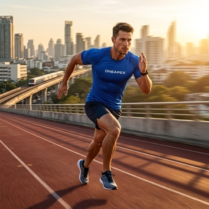 <b>Men</b> <b>Compression</b> T <b>Shirt</b> Blue Short Sleeve Athletic Gym Training Sportswear Custom Logo Fitness Running Workout <b>Shirt</b> - Product Image 6