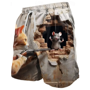 Divertidos Shorts de Playa con Estampado de Pollo Kung Fu, Moda de Verano para Hombres y Niños, Shorts de Baño Casuales con Estampado 3D de Animales, Talla Grande - Product Image 3