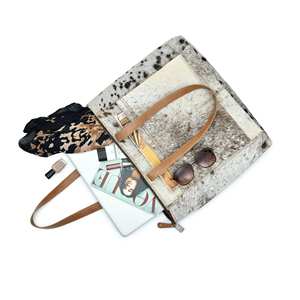 Bolso Tote de Cuero Genuino para Mujer, 100% Cuero Genuino Hecho a Mano, Color Sólido, Cierre de Cremallera LTB-0433 - Product Image 1