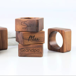 Custom <b>names</b> here wooden crafted napkin <b>ring</b> here wood craft new luxury table decor here - Product Image 1