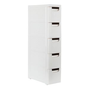 Carrello Organizzatore Sottile a 5 Ripiani con Ruote, Scaffale Portaoggetti per Bagno, Camera da Letto e Garage - Product Image 6