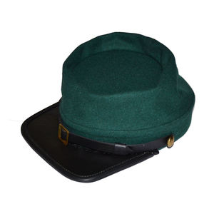 Gorra de caballería estadounidense del ejército civil, modelo Kepi, de lana de color sólido con trenza dorada. - Product Image 1