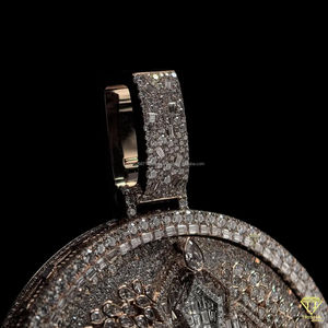 Complexe De Luxe Hip Hop VVS Lab Cultivé Fine Pendentifs Charmes Circulaire Médaillon Ensemble Ailes Motif Personnalisé Rappeur Style Bijoux - Product Image 1