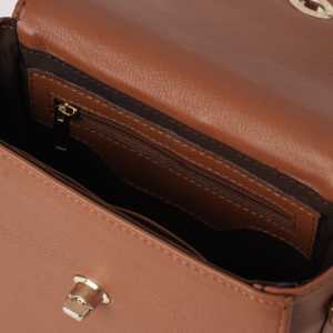 Bolso bandolera de cuero para mujer, elegante mini bolso de hombro con diseño de cremallera segura - Product Image 6