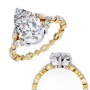 Bague de fiançailles ovale en or 14 carats avec diamant de laboratoire personnalisé, diamant CVD certifié IGI, style vintage classique pour femme - Product Image 3