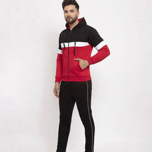 Chándal Deportivo para Hombre en Rojo y Negro con Bloques de Color, Chaqueta con Cremallera de Manga Larga y Bolsillos Laterales, Estilo Deportivo para Otoño - Product Image 6