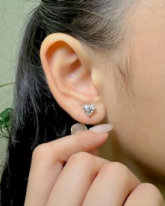 Romantic Heart Cut <b>Stud</b> <b>Earrings</b> Moissanite 1 Carat With 925 Sterling Silver For Women's <b>Fine</b> Party Jewelry Charms Gift For Her - Product Image 4