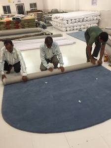 Haute qualité fait à la main tressé anti-dérapant épais laine et viscose mélange moderne rayé Design paillasson pour bureau à domicile ou à l'hôtel - Product Image 6