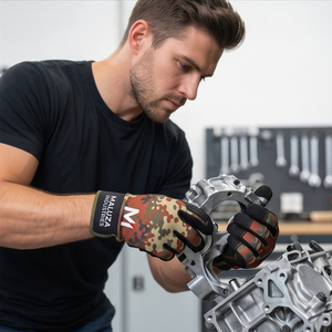 MALUZA INDUSTRIES High Quality Breathable for Mechanics <b>Gloves</b> Durable Microfiber Palm Touchscreen Automotive Repair - Product Image 4