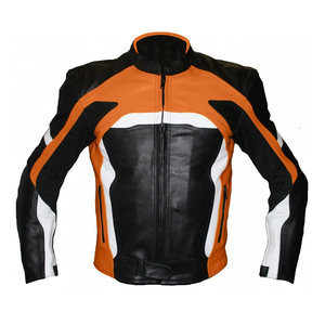 High Quality Racing Gear Mens Winter Genuine Leather Motorbike Jacket with Elbow <b>Protector</b> Waterproof & Breathable Pakistan - Product Image 1
