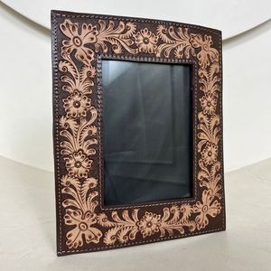 Customizable Handmade <b>4x6</b> Vintage Picture <b>Frame</b> Hand Tooled Cow Leather Creative Home Decoration Wall Hanging Tabletop Display - Product Image 4