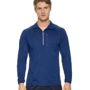 <b>Men</b> Winter Pullover <b>Jacket</b> Solid <b>Lined</b> Polyester/Cotton <b>Fleece</b> Stretch Fabric Breathable Windproof Golf Running Training Gym - Product Image 1