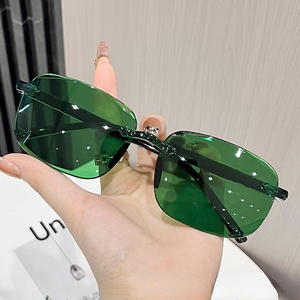 2025 Fashionable Frameless Sunglasses for Men&women Mirror PC <b>Sun</b> Glasses UV Protection <b>Shades</b> Sunglasses Made in China - Product Image 3