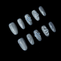 Ongles press-on peints à la main, design personnalisé, art 3D, qualité salon, faux ongles réutilisables, vente en gros