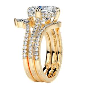 โซลิแทร์ทรงยาวประดับด้วยลวดลายประณีตแบบ Pave Cathedral Setting จับคู่กับมงกุฎทรง Marquise ที่โดดเด่นและสายรัดโค้งเข้าชุด - Product Image 2