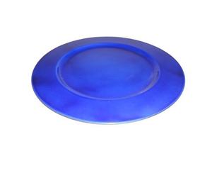 Nouvelle Arrivée Assiette Plate en Métal Bleu Couleur Unie Durable Non Toxique Qualité Alimentaire Style Américain Vaisselle de Mariage - Product Image 1
