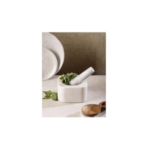 Juego de Mortero y Pilón de Mármol Pulido, Tazón de Piedra Pesada para Moler Especias, Semillas, Hierbas, Utensilio de Cocina - Product Image 4