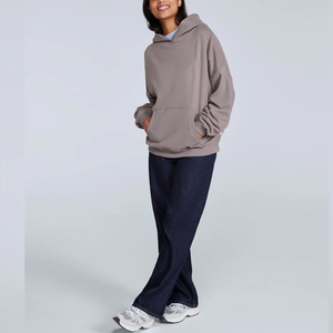 Sweat-shirts oversize à épaules tombantes pour femmes, en polaire écologique polyester/coton, personnalisables avec logo couleur, style streetwear - Product Image 3