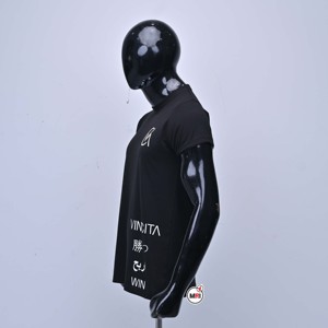 T-shirt en coton noir pour homme, best-seller, manches courtes, col rond, décontracté, imprimé avec un motif de lettres, logo sur le devant, texte multilingue avec OEM - Product Image 4
