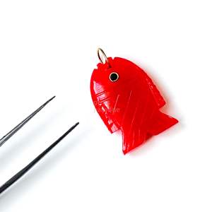 Pendentif Poisson en Cornaline AAA, Collier en Argent 925 Fait Main avec Pierre Précieuse, Breloque en Cristal de Guérison Sculptée à la Main, Bijoux de Luxe Tendance en Gros - Product Image 2